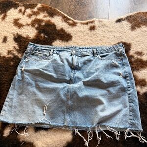 Old Navy Light Blue Distressed Denim Mini Skirt